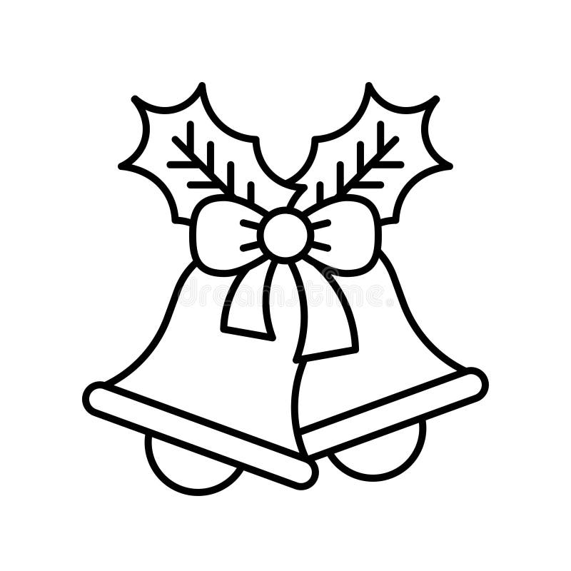Icono De Las Campanas Navideñas, Línea Relacionada Con El Día De Navidad  Ilustración del Vector - Ilustración de vector, feliz: 166454743