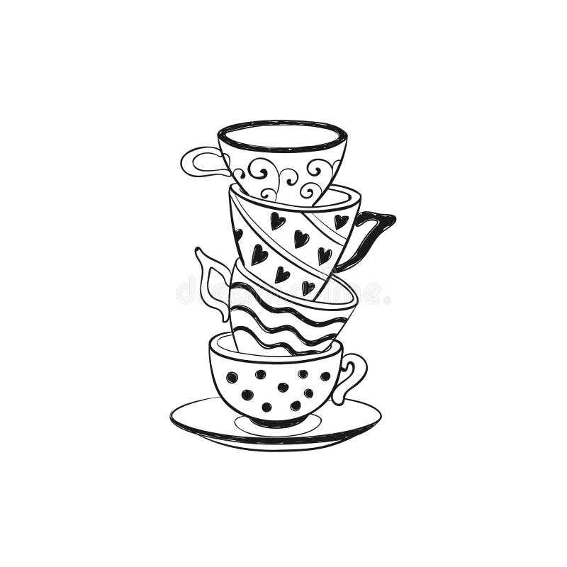 Icono de las tazas de té ilustración del vector. Ilustración de