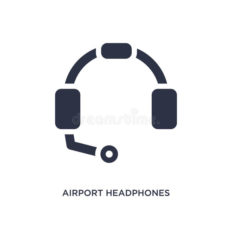 icono de los auriculares del aeropuerto en el fondo blanco Ejemplo simple del elemento del concepto del terminal de aeropuerto libre illustration icono de los auriculares del aeropuerto en el fondo blanco Ejemplo simple del elemento del concepto del terminal de aeropuerto libre illustration