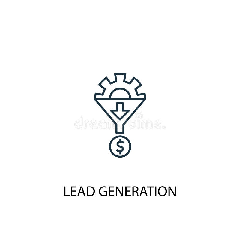 Icono de lÃ­nea de concepto de generaciÃ³n de clientes potenciales
