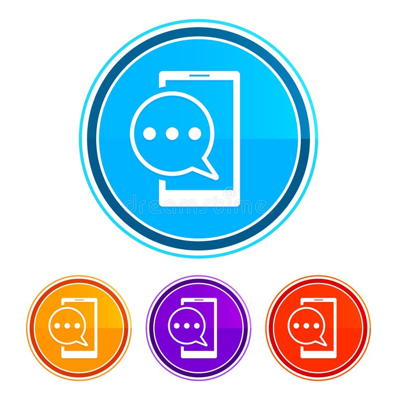 Icono de mensaje de texto diseño plano botones redondeados conjunto ilustración diseño