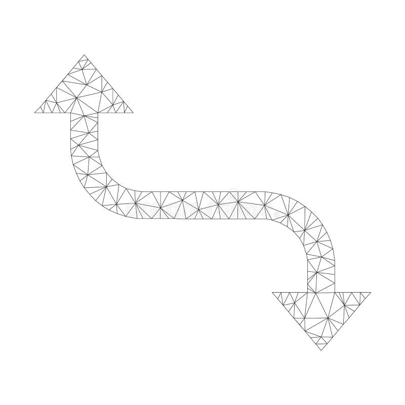 Icono de Mesh Vector Opposite Bend Arrow stock de ilustración Icono de Mesh Vector Opposite Bend Arrow stock de ilustración