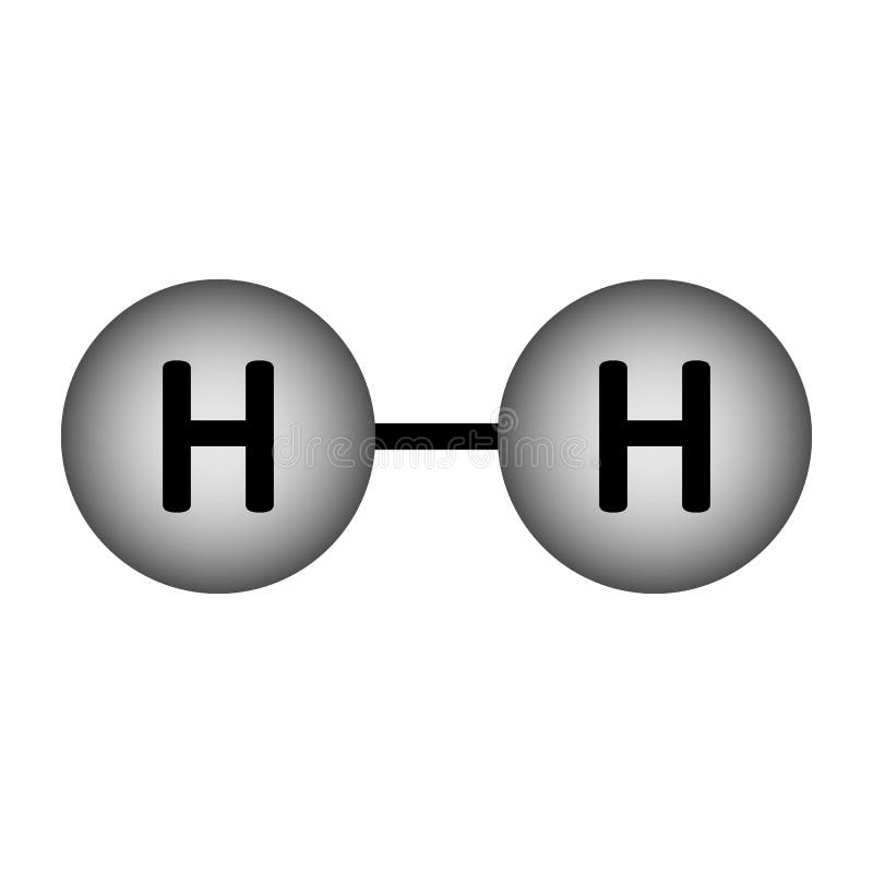 Molécula del hidrógeno H2 ilustración del vector. Ilustración de vector -  63045344