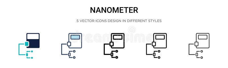 Nanometer icon in filled, thin line, outline and stroke style. Vector illustration of two colored and black nanometer vector icons designs can be used for mobile, ui, web. Nanometer icon in filled, thin line, outline and stroke style. Vector illustration of two colored and black nanometer vector icons designs can be used for mobile, ui, web