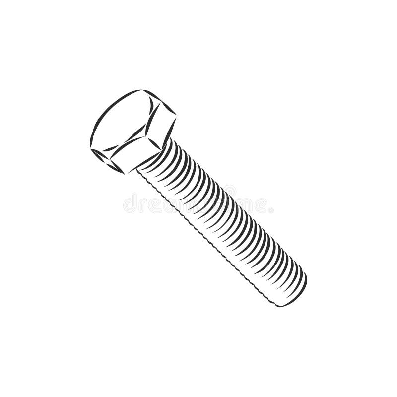 Icono De Pin. Ejemplo Del Vector De Un Tornillo. Herramienta Exhausta El  Tornillo Del Pasador De La Mano. Ejemplo Del Dibujo Vecto Stock de  ilustración - Ilustración de trazado, hardware: 202059619