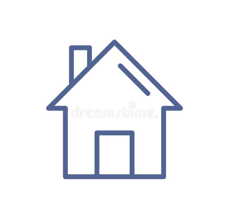 Icono de página web principal en estilo de arte lineal. pictograma simple de la casa para la interfaz del sitio web. iu símbolo de