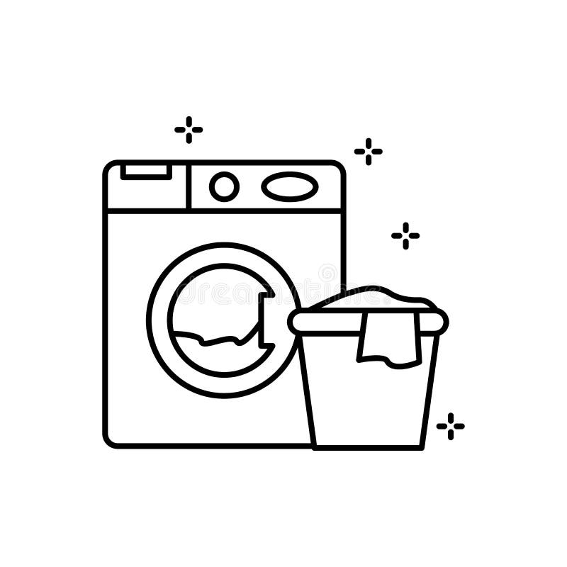 Icono De Ropa De Lavadora. Simple Contorno Vectores Elementos De Iconos De Higiene Para Ui Y Ux Sitio Web O Aplicación Stock de ilustración - de objeto, casa: