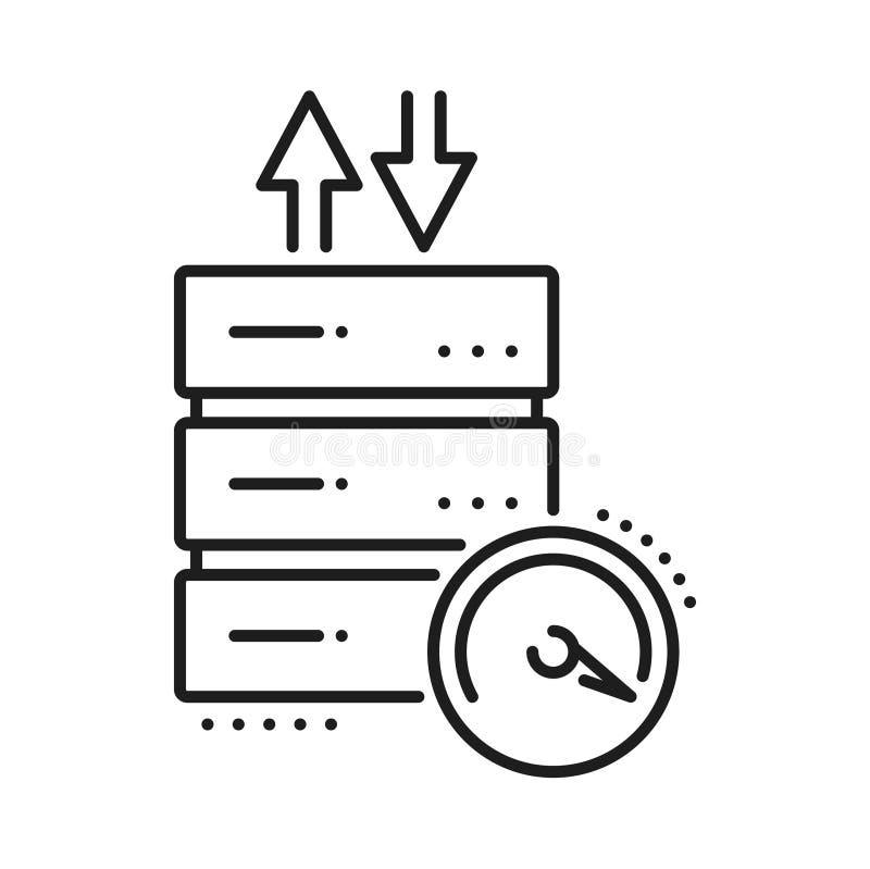 Icono de servicio de almacenamiento en nube de servidor de base de datos libre illustration