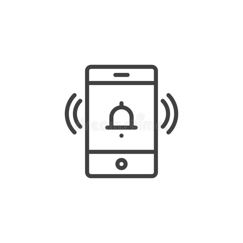 Icono de sonido del esquema del teléfono móvil libre illustration Icono de sonido del esquema del teléfono móvil libre illustration