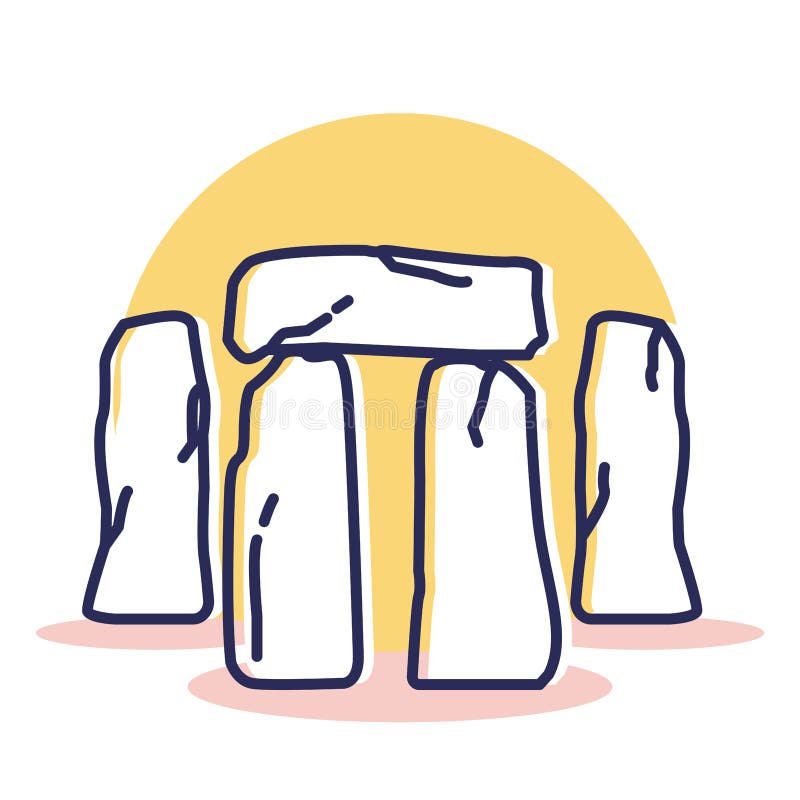 Icono de Stonehenge - viaje y destino stock de ilustración Icono de Stonehenge - viaje y destino stock de ilustración