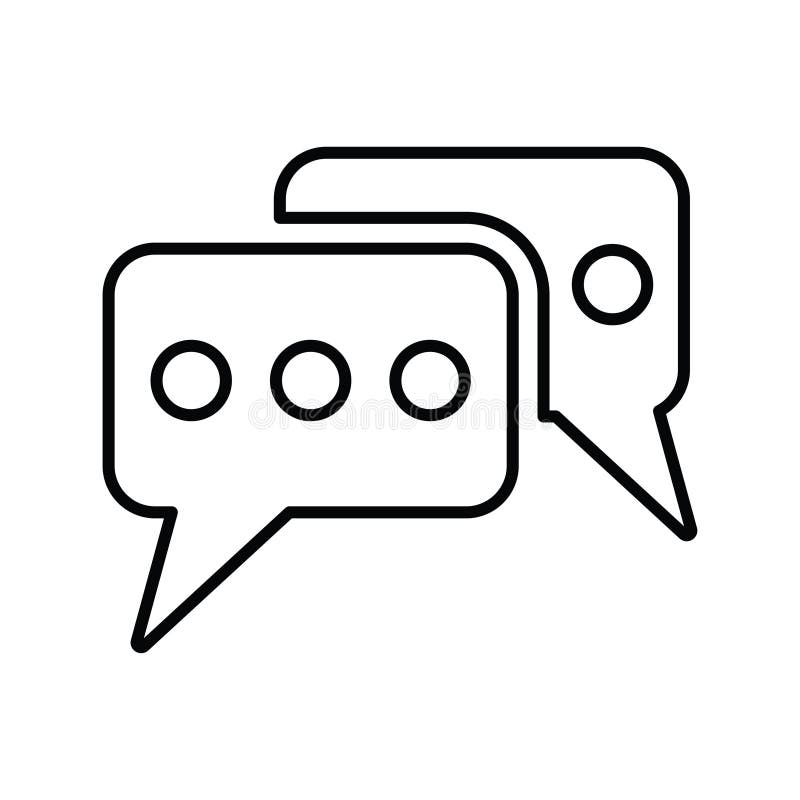 Icono de texto de chat. símbolo de esquema de línea stock de ilustración