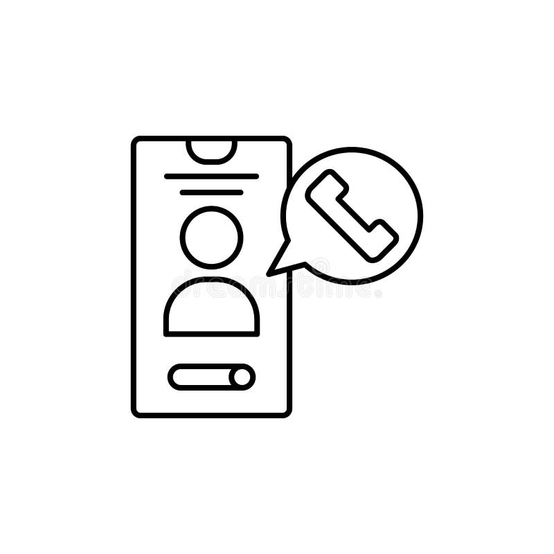 Icono de usuario de llamada a Smartphone Línea simple, vector de contorno de iconos de aplicación de teléfono para ui y ux, sitio libre illustration