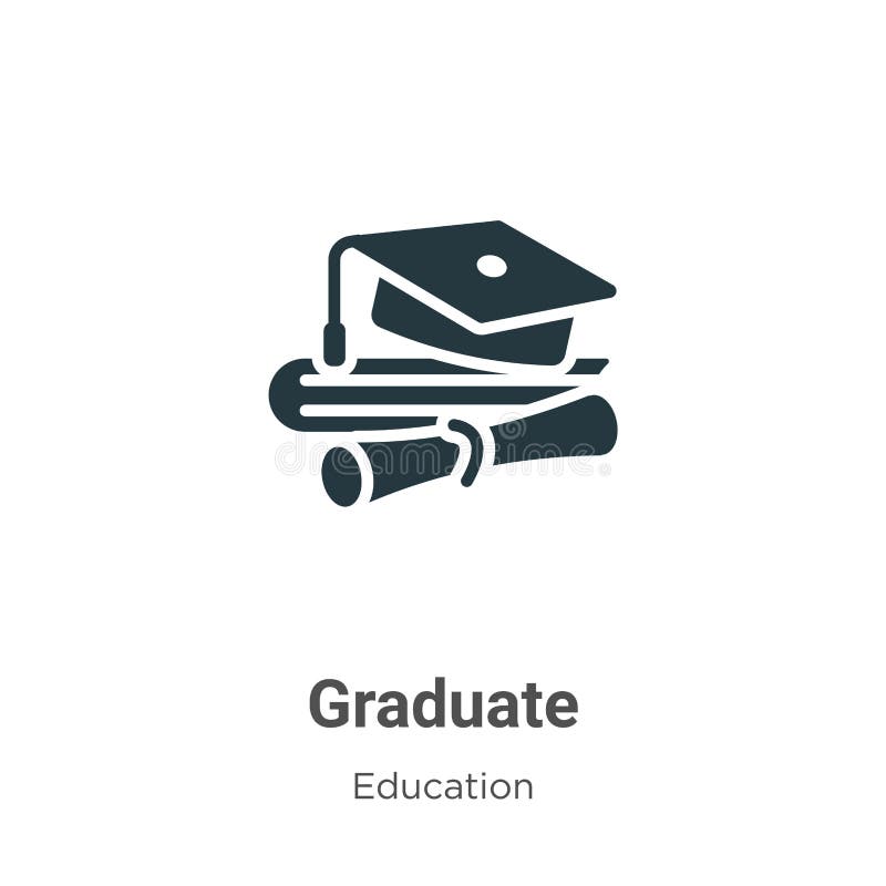 Icono de vector graduado en fondo blanco Símbolo de icono de vector plano de la colección de educación moderna para móviles stock de ilustración
