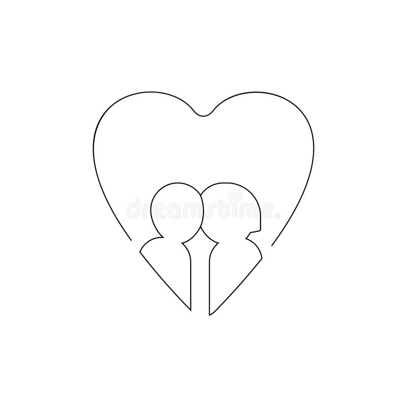 Icono De Vector De Línea De Pareja. Huella De Amor. Icono De Personas  Minimalistas. Corazón 2 Persona. Hombre Y Mujer. Vector De a Ilustración  del Vector - Ilustración de pictograma, insignia: 208935645