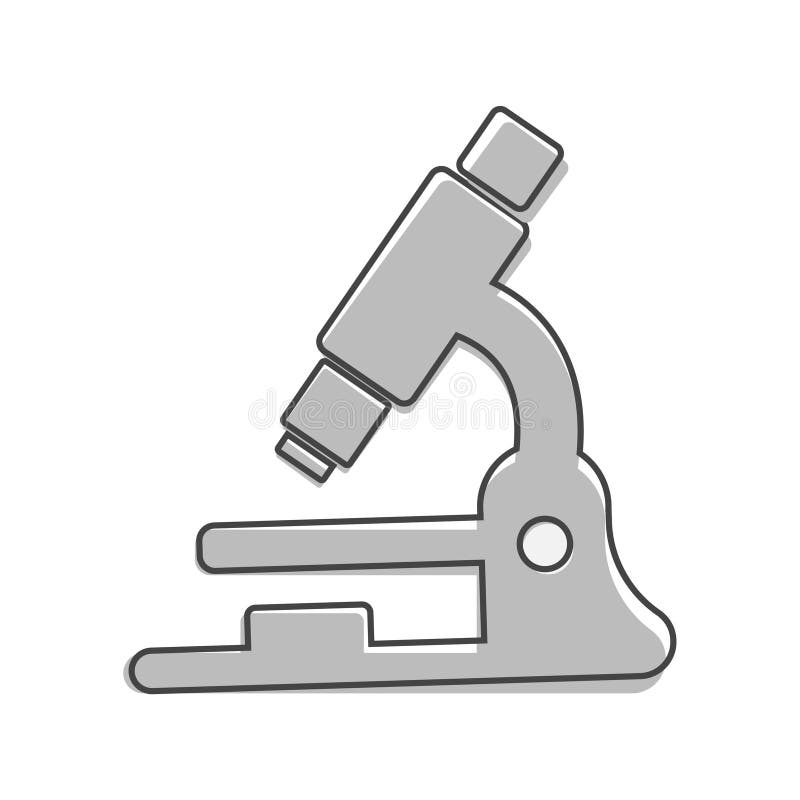  Icono De Vector De Microscopio. Estilo De Dibujos Animados De Microscopio Laboratorio Con Fondo Blanco Aislado Ilustración del Vector