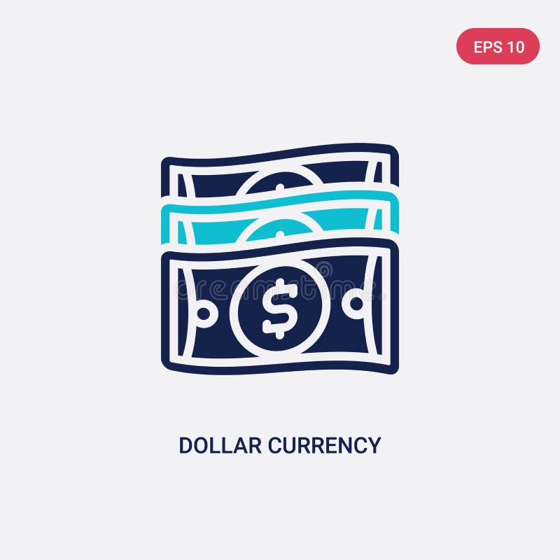 Icono de vector de moneda de dos dólares de color del concepto de negocio el símbolo vectorial de moneda azul aislado puede utili ilustración del vector