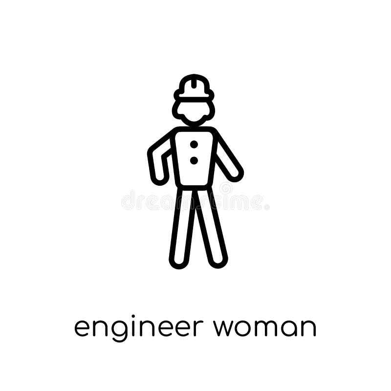 Icono de Woman del ingeniero Ingeniero linear plano moderno de moda W del vector libre illustration Icono de Woman del ingeniero Ingeniero linear plano moderno de moda W del vector libre illustration