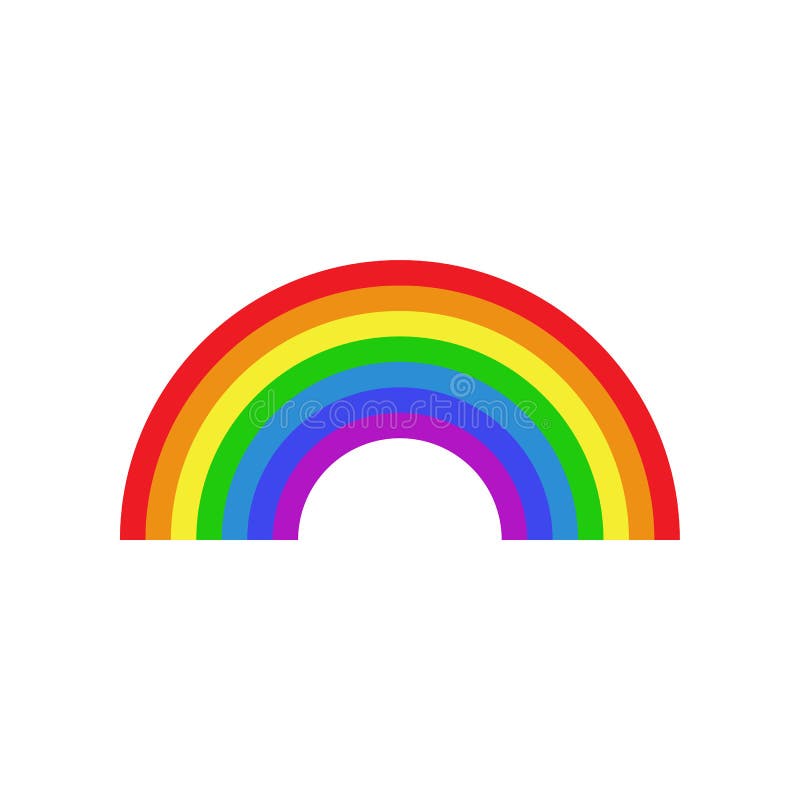 Icono del arco iris plano stock de ilustración Icono del arco iris plano stock de ilustración