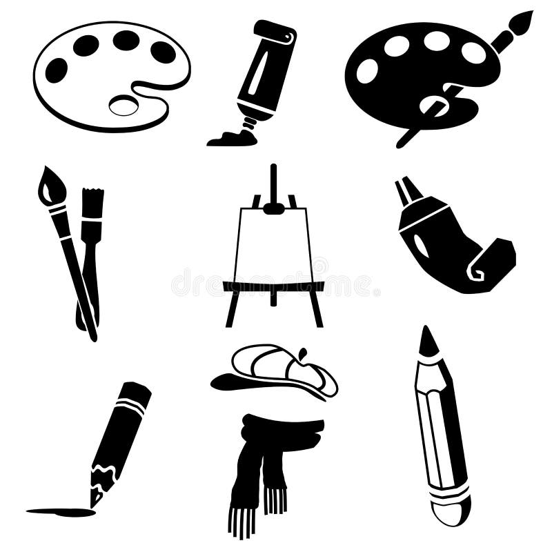 Icono del arte negro del vector fijado en blanco libre illustration Icono del arte negro del vector fijado en blanco libre illustration