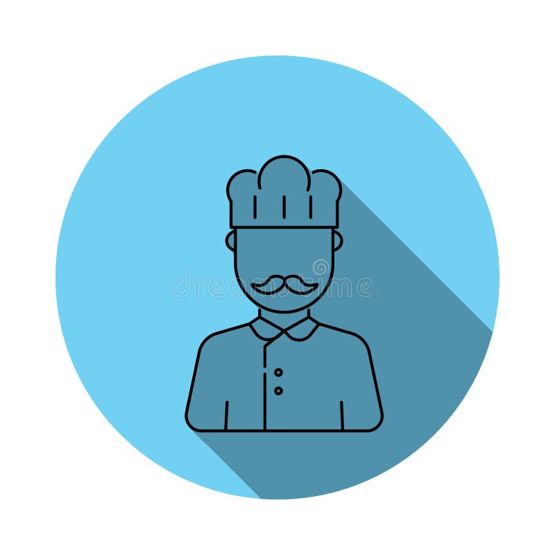Icono del avatar del cocinero Los elementos del avatar en azul colorearon completamente el icono Icono superior del diseño gráfic stock de ilustración Icono del avatar del cocinero Los elementos del avatar en azul colorearon completamente el icono Icono superior del diseño gráfic stock de ilustración