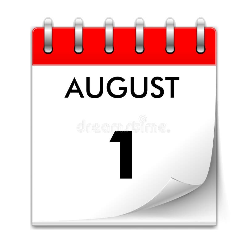 Icono Del Calendario 1 De Agosto Ilustración Vectorial De Un Día De