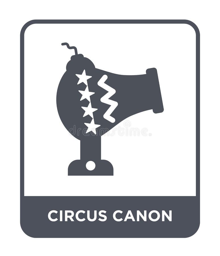 icono del canon del circo en estilo de moda del diseño icono del canon del circo aislado en el fondo blanco icono del vector del libre illustration icono del canon del circo en estilo de moda del diseño icono del canon del circo aislado en el fondo blanco icono del vector del libre illustration