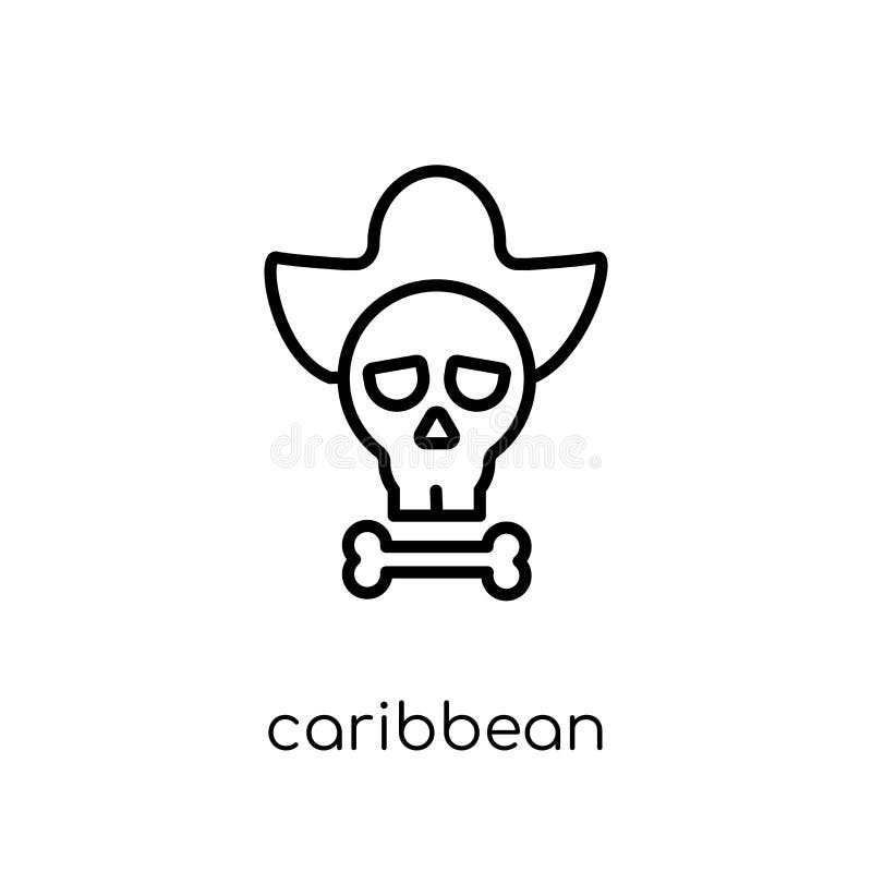 Icono del Caribe Icono del Caribe del vector linear plano moderno de moda ilustración del vector