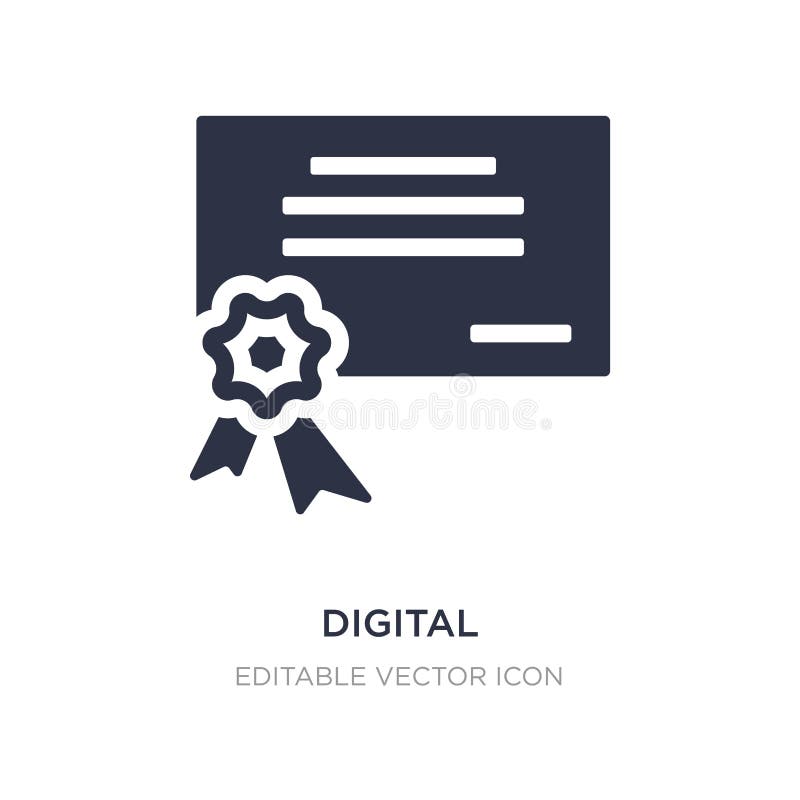 Icono Del Certificado Digital En El Fondo Blanco Ejemplo Simple Del Elemento Del Concepto De Ui Ilustracion Del Vector Ilustracion De Diploma Certificado 141327945