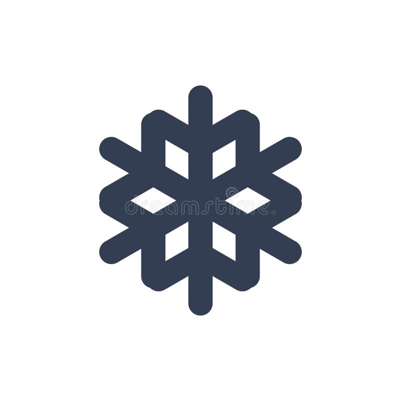 Icono del copo de nieve Muestra negra de la escama de la nieve de la silueta, aislada en el fondo blanco Diseño plano Símbolo del