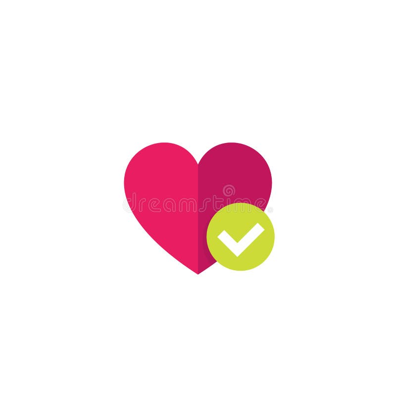 Icono del corazón y de la señal, estilo plano stock de ilustración Icono del corazón y de la señal, estilo plano stock de ilustración