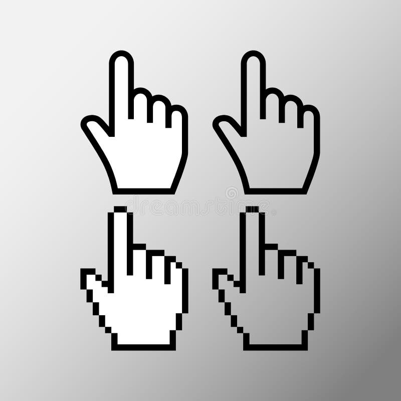 Icono del cursor del ratón de la mano Iconos del cursor de la mano del indicador