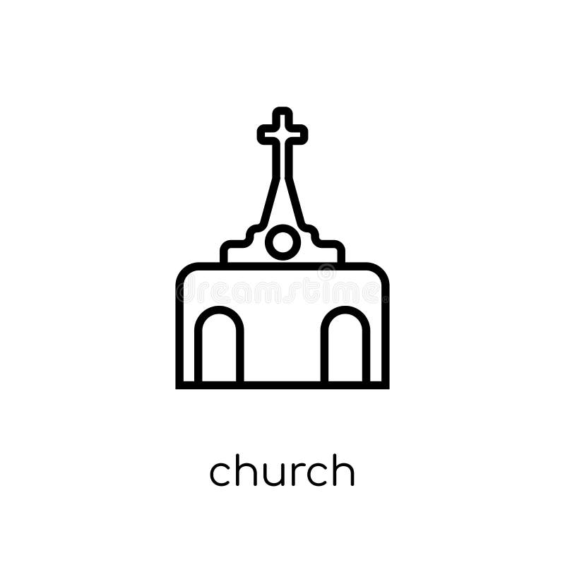 Icono del icono de la iglesia Icono linear plano moderno de moda i de la iglesia del vector ilustración del vector Icono del icono de la iglesia Icono linear plano moderno de moda i de la iglesia del vector ilustración del vector