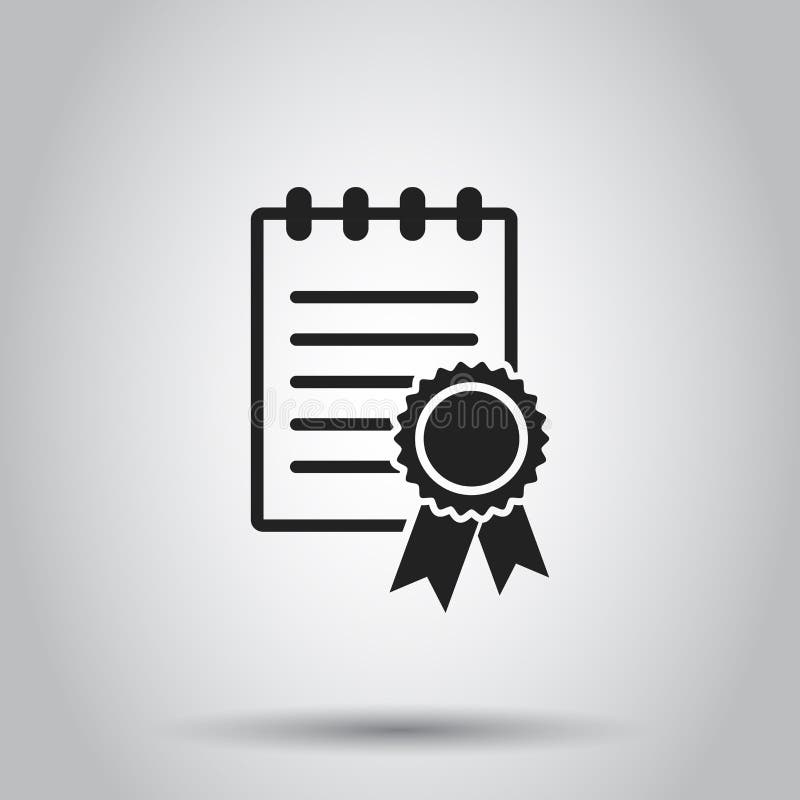 Icono Del Diploma Del Certificado Ejemplo Del Vector En Backgr Aislado