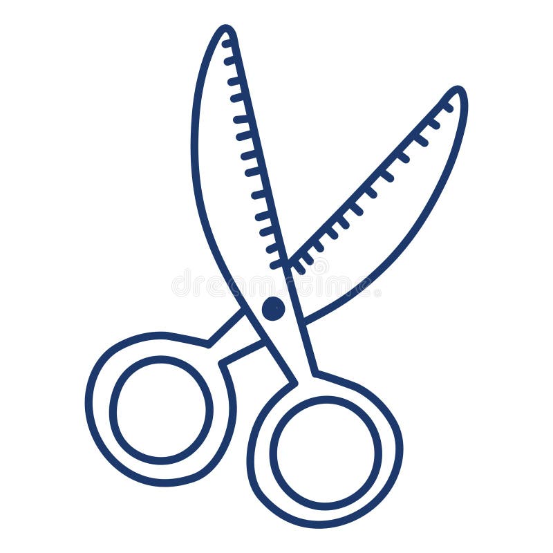 Icono del doodle de tijeras stock de ilustración