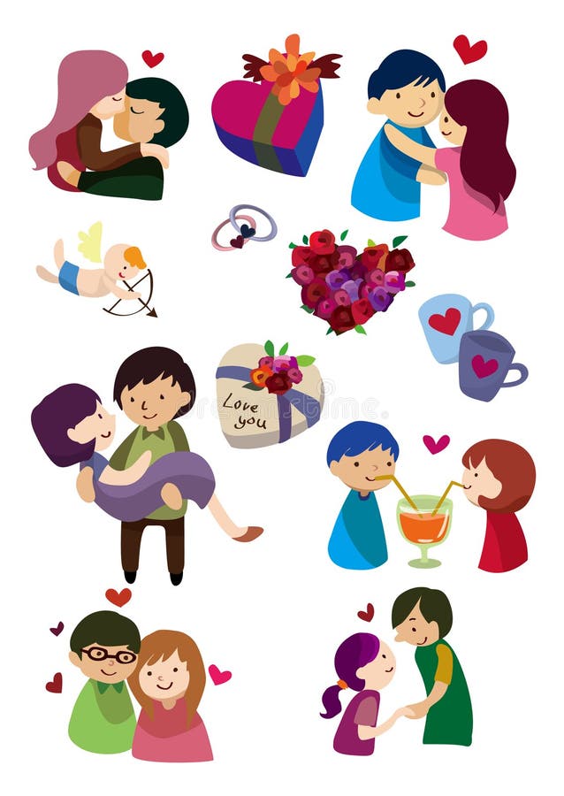 Icono del día de tarjeta del día de San Valentín de la historieta libre illustration Icono del día de tarjeta del día de San Valentín de la historieta libre illustration