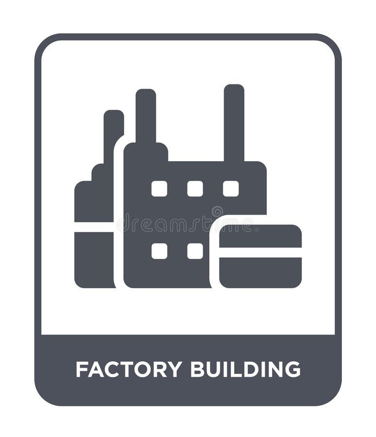 icono del edificio de la fábrica en estilo de moda del diseño icono del edificio de la fábrica aislado en el fondo blanco Icono d stock de ilustración icono del edificio de la fábrica en estilo de moda del diseño icono del edificio de la fábrica aislado en el fondo blanco Icono d stock de ilustración