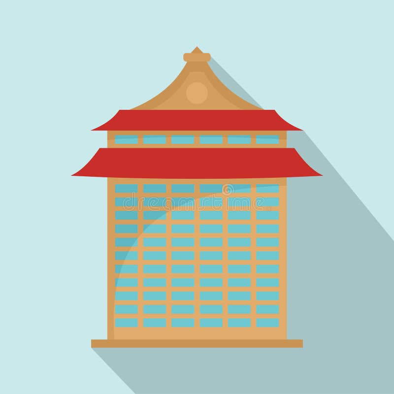 Icono del edificio de Taipei, estilo plano stock de ilustración Icono del edificio de Taipei, estilo plano stock de ilustración