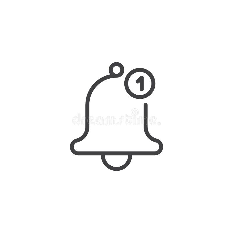 Icono del esquema de la campana de la notificación ilustración del vector Icono del esquema de la campana de la notificación ilustración del vector