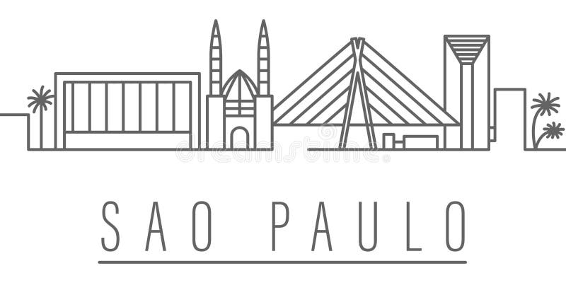 Icono del esquema de la ciudad de Sao Paulo Elementos del icono del ejemplo de las ciudades y de los pa?ses Las muestras y los s? stock de ilustración Icono del esquema de la ciudad de Sao Paulo Elementos del icono del ejemplo de las ciudades y de los pa?ses Las muestras y los s? stock de ilustración