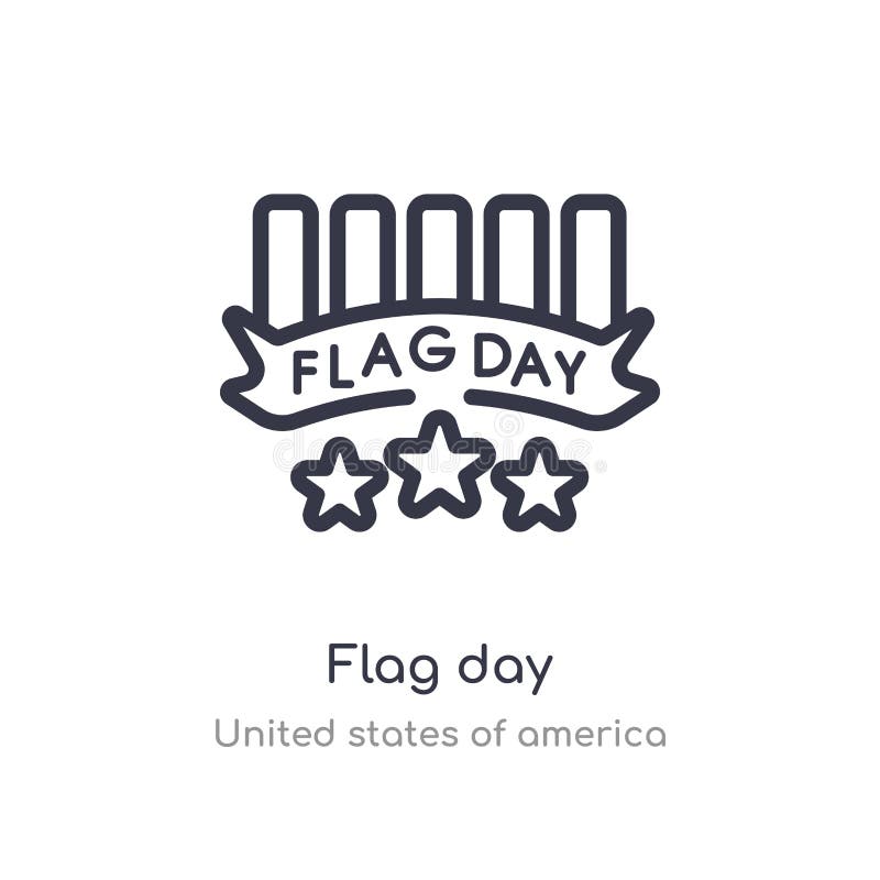 icono del esquema del día de la bandera l?nea aislada ejemplo del vector de la colecci?n de los Estados Unidos de Am?rica día de stock de ilustración icono del esquema del día de la bandera l?nea aislada ejemplo del vector de la colecci?n de los Estados Unidos de Am?rica día de stock de ilustración