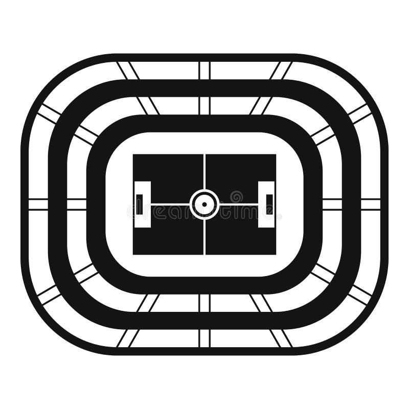 Icono del estadio de la visión superior, estilo simple stock de ilustración Icono del estadio de la visión superior, estilo simple stock de ilustración