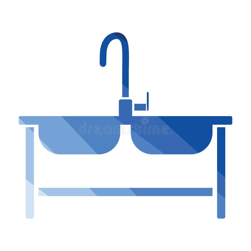 Icono del fregadero doble stock de ilustración Icono del fregadero doble stock de ilustración