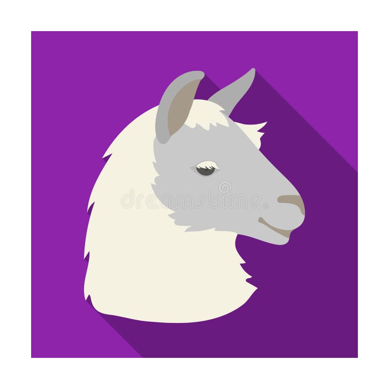 Icono del lama en estilo plano aislado en el fondo blanco Ejemplo realista del vector de la acción del símbolo de los animales stock de ilustración Icono del lama en estilo plano aislado en el fondo blanco Ejemplo realista del vector de la acción del símbolo de los animales stock de ilustración
