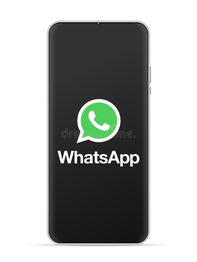 Icono Del Logotipo De Whatsapp Color Negro Y Blanco Foto Editorial