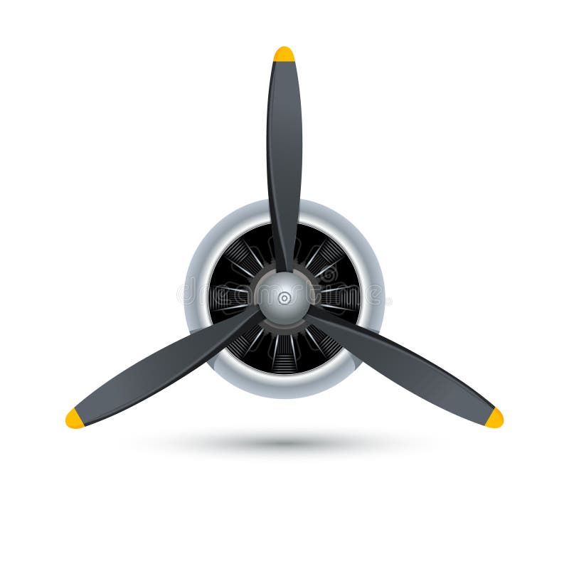 Icono del logotipo del motor de madera del vector de hélice del avión. ventilador de hélice