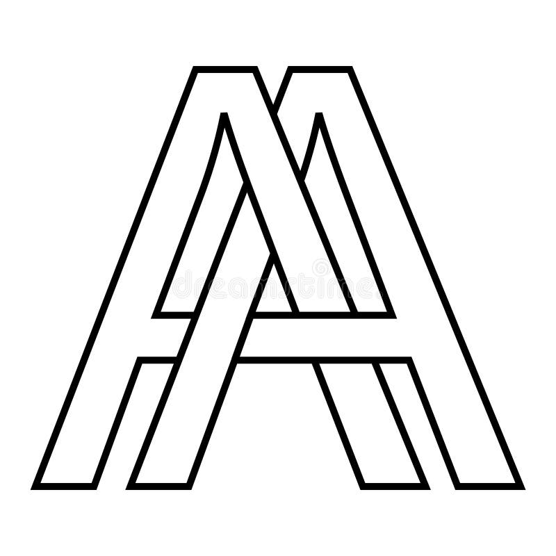 Icono del logotipo signo dos letras entrelazadas Un logotipo vectorial primera letra mayúscula Formato alfabeto AA