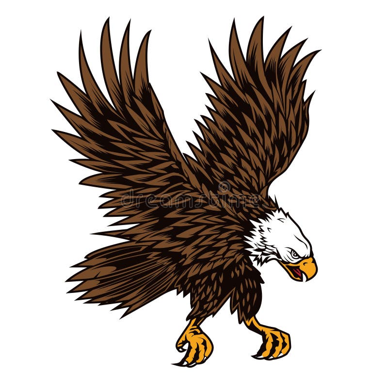 Icono Del Logotipo Vector De Color Negro De águila Stock de ilustración -  Ilustración de dorado, frente: 162043383