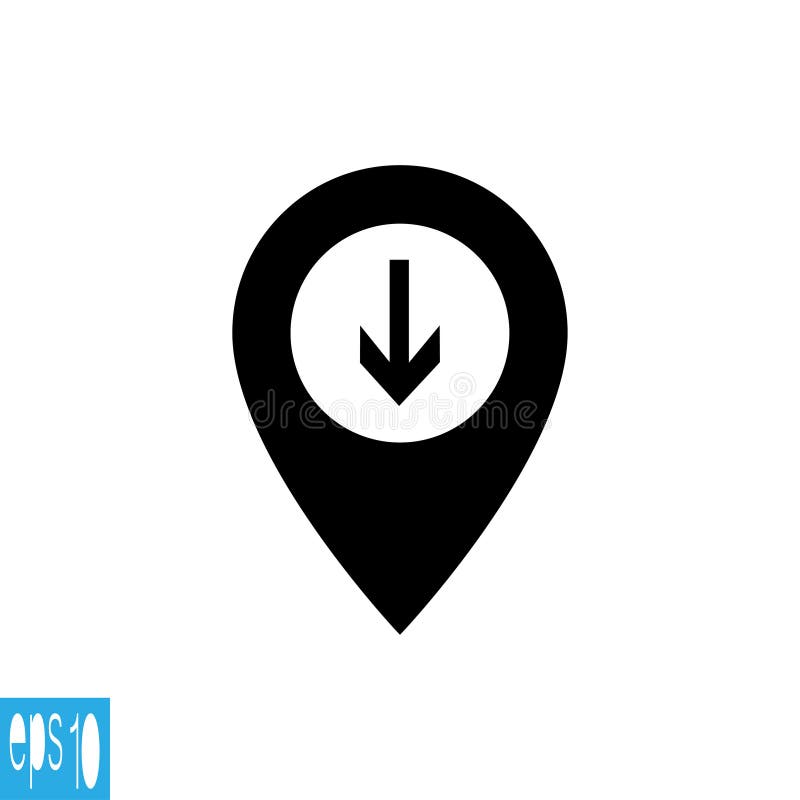 Icono del mapa, muestra con la flecha - ejemplo del vector ilustración del vector Icono del mapa, muestra con la flecha - ejemplo del vector ilustración del vector