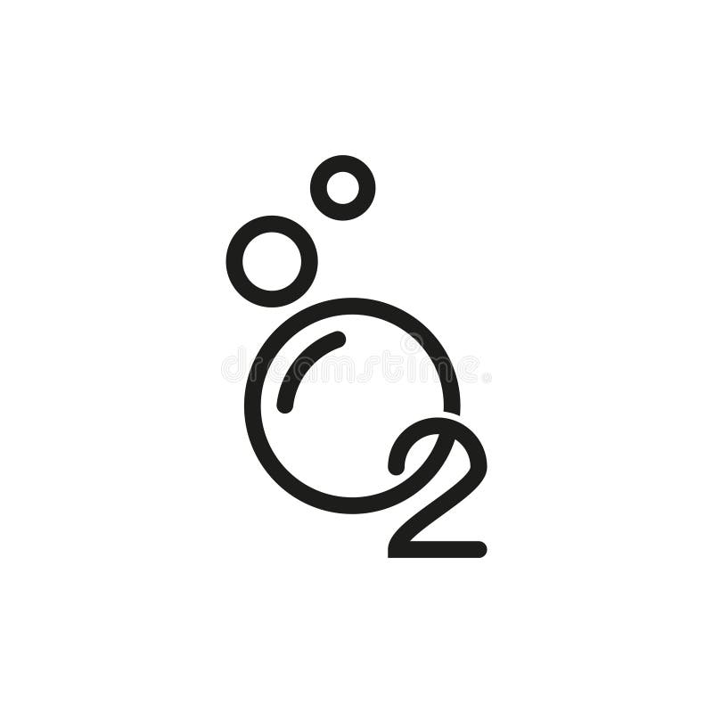 Icono del O2 del oxígeno, ejemplo En el fondo blanco ilustración del vector Icono del O2 del oxígeno, ejemplo En el fondo blanco ilustración del vector