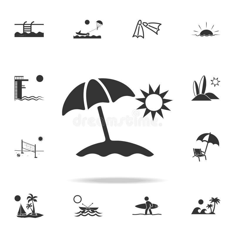 Icono del paraguas de Sun Sistema detallado de iconos de los días de fiesta de la playa Diseño gráfico de la calidad superior Uno libre illustration Icono del paraguas de Sun Sistema detallado de iconos de los días de fiesta de la playa Diseño gráfico de la calidad superior Uno libre illustration